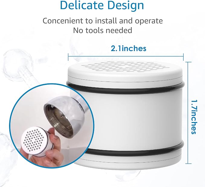 AQUA CREST WHR-140 Shower Filter Replacement Cartridge for Culligan® WHR-140, WSH-C125, ISH-100, HSH-C135, Shower Head Water Filter, with Advanced KDF Filtration Material, Pack of 3