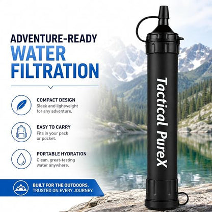 Water Filter, Capacity Emergency Water Straws (5PCS) | Lightweight, Reusable, Portable Water Filter Straw for Camping, Hiking, Travel, Biking, Survival