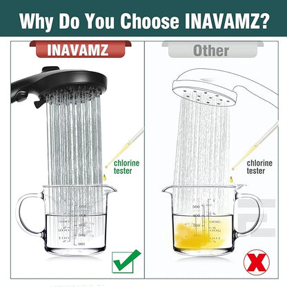 INAVAMZ Filtered Shower Head with Handheld, 9 Spray Modes 2.5GPM High Pressure Showerhead with ON OFF Pause Switch, 15 Stage Water Softener Filter for Hard Water Remove Chlorine and Harmful Substances