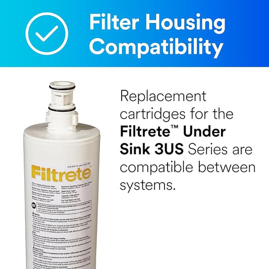 Filtrete Replacement Filter 3US-AF01 Standard Under Sink Quick Change Water Filtration, White (Pack of 2)