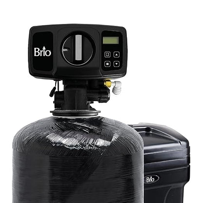 Brio WSFS9534 Whole House Water Softener System, 4+ Bathrooms, 64,000 Grains, 10 GPM, 12" x 52" Resin Tank, High-Efficiency Valve Head, Fully Compatible w/Existing Water Filtration System