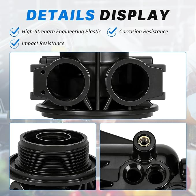 61400-12 Empty Valve Body Compatible with Fleck 5600 Water Softener Valve, 1 Inch Distributor Replacement for 14449 Lower Valve Body