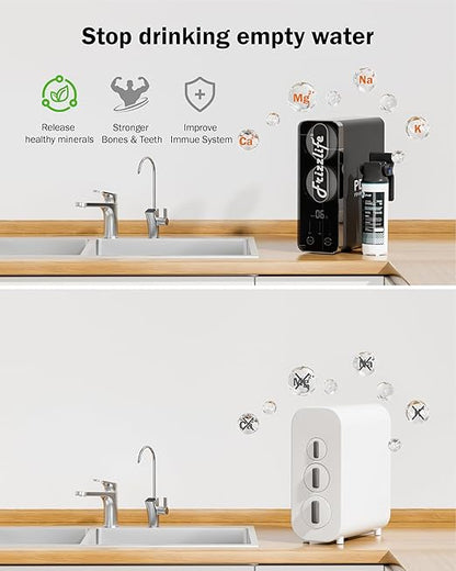 Frizzlife 1000GPD Reverse Osmosis Water Filter, NSF/ASNI 58&372 Standard, Alkaline Mineral pH+ Reverse Osmosis, 9-Stage Filtration Tankless RO, 2:1 Pure to Drain, Under Sink, Smart Faucet, PD1000-N