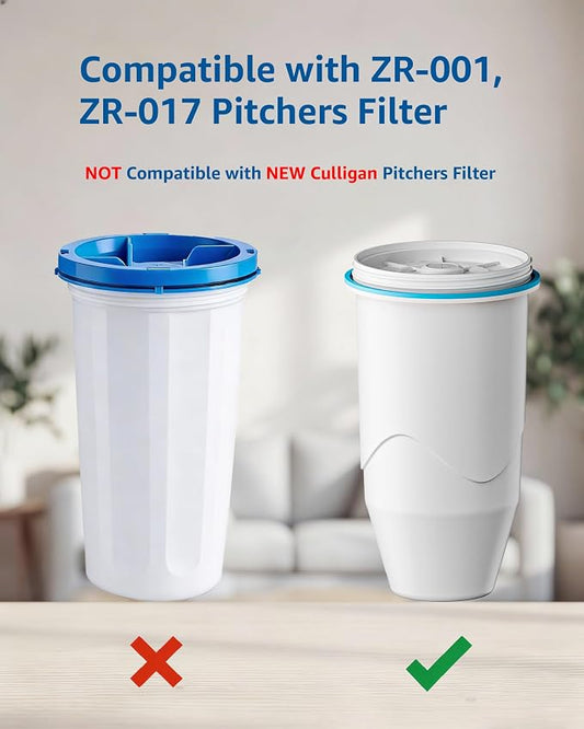 Replacement for Zero Water Pitchers and Dispenser ZR-001, 4 Count | Replacement for ZR-001 ZR-004 ZP-006 ZR-017, Five-Stage Filter System, Reduce Lead, Chromium, PFOA/PFOS by GAMOTH