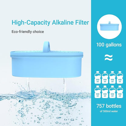 AQUA CREST PF-AL Alkaline Water Filter Replacement for Waterdrop® Pitchers | Replacement for Waterdrop® Pitcher and Dispenser & PF-AL Filter, Reduces PFOA/PFOS, Chlorine, Last Up to 100 Gallons, 1 Pack
