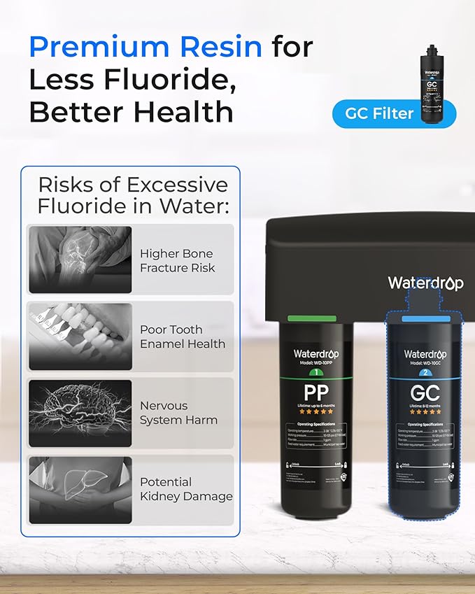 Waterdrop TSA 3-Stage Replacement Water Filter, 1-Year Replacement Pack, 4-Pack (2 x 10PP, 1 x 10GC, 1 x 10CT), Replacement for Waterdrop TSA & TSB 3-Stage Under Sink Water Filtration System
