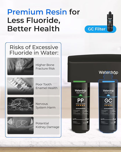 Waterdrop TSA 3-Stage Replacement Water Filter, 1-Year Replacement Pack, 4-Pack (2 x 10PP, 1 x 10GC, 1 x 10CT), Replacement for Waterdrop TSA & TSB 3-Stage Under Sink Water Filtration System