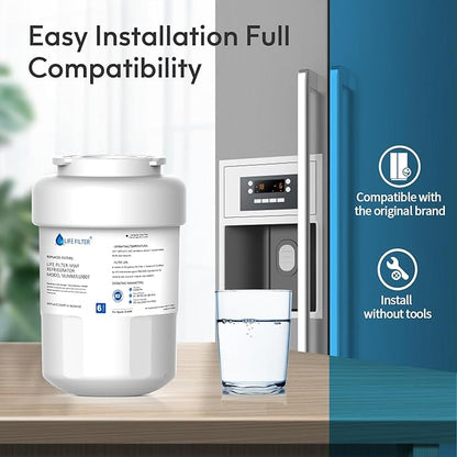 Lifefilter Replacement for MWF Refrigerator Water Filters, MWFP, HDX FMG-1, MWFA, GWF, GSE25GSHECSS, WFC1201, RWF1060, 197D6321P006, 9991, PC75009, 2 Pack