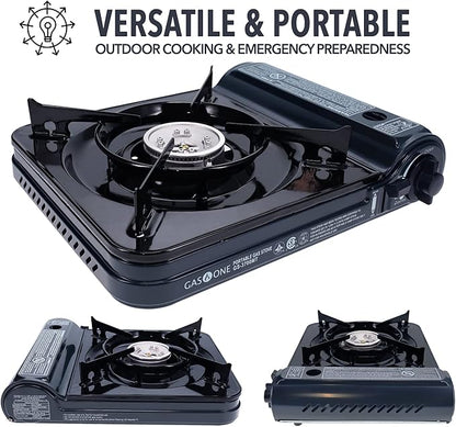 GAS ONE NEW 10,000 BTU CSA List Portable Butane Gas Stove with Carrying Case CSA Listed- Midnight