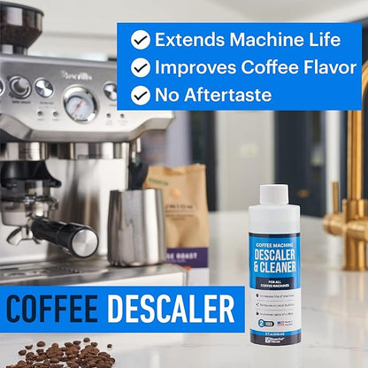 Descaling Solution (6 Uses) Coffee Machine Descaler Cleaner | Compatible with Breville Keurig Nespresso Delonghi & More | Liquid To Descale Automatic Coffee Makers & Espresso Machines 3 pack