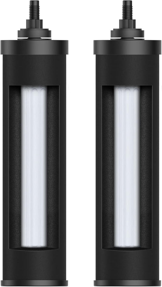 [New Upgraded Ultrafiltration] AQUA CREST Black Water Filter, Replacement for Berkey® BB9-2® Black Purification Elements, Berkey® Gravity Water Filter System, 2 Pack