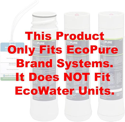 EcoPure Reverse Osmosis Filter and Membrane Set - Includes Membrane ECOROM and Pre/Post Filter Set ECOROF - Plus Reminder Tag - NSF Certified Authentic OEM Parts for ECOP30 RO Unit - EcoPure Only