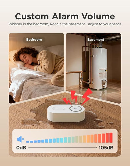 GoveeLife Upgraded Smart Water Leak Detector 1s with 1804 ft Ultra-Long Range, WiFi Water Sensor with SMS/Email/APP Push and Sound Alarm,5-Year Battery Life, 5 Pack, Suit for Home, Basement, Kitchen