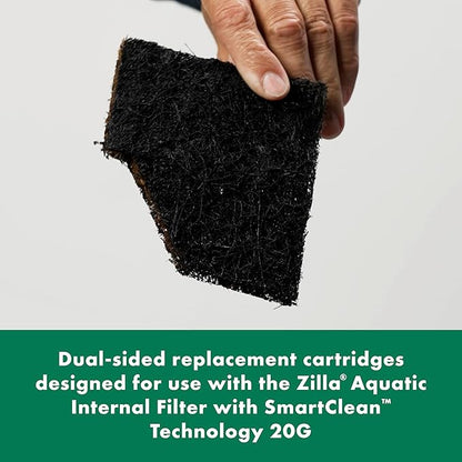 Zilla EcoRenew Filter Cartridges, for Zilla Aquatic Reptile Internal Filter with SmartClean Technology 20G, 3-Pack