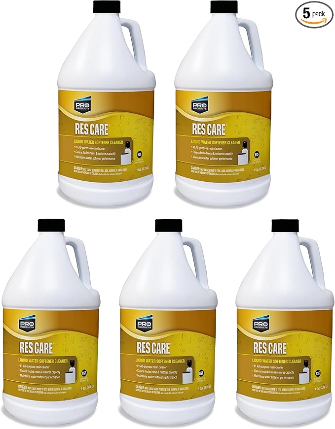 Pro Products ResCare RK02B All-Purpose Water Softener Cleaner Liquid Refill, 1 Gallon, Pack of 5