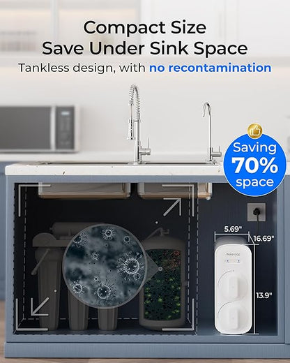 Waterdrop G5P500 Reverse Osmosis Water Filter, NSF/ANSI 58 & 372 Certified, 7 Stage Reverse Osmosis System, 500G RO Water Filtration System, 2:1 Pure to Drain, Reduces TDS PFAS, BPA Free