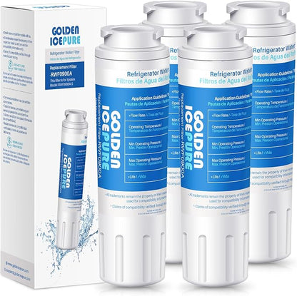 GOLDEN ICEPURE RWF0900A Replacement for MAYTAG UKF8001, Whirlpool Filter 4 EveryDrop EDR4RXD1, KRFC300ESS01, 46-9006, PUR Puriclean II Replacement Water Filter 4PACK
