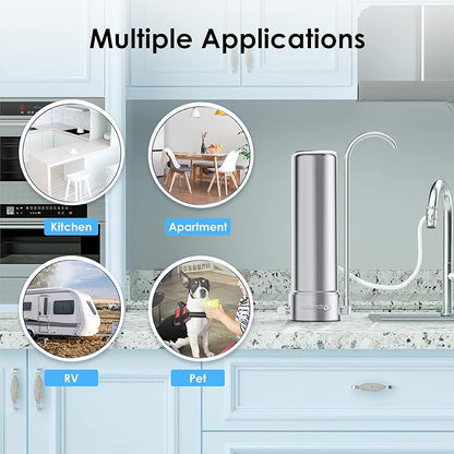 Waterdrop CFF-01 Water Filter Replacement for Waterdrop WD-CTF-01/CTF-02, NSF/ANSI 42&372 Certified, 5-stage Water Filter, Reduces Heavy Metals, Bad Taste and Up to 99% of Chlorine