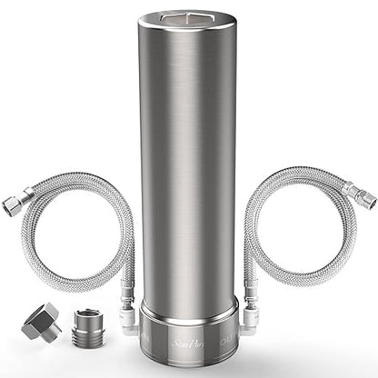 SimPure V7 Under Sink Water Filter System, 20000 Gallons, Reduces 99% Lead, Chlorine, Bad Taste, 5-Stage Stainless Steel Water Filtration System Direct Connect to Kitchen Faucet, No Drilling Required