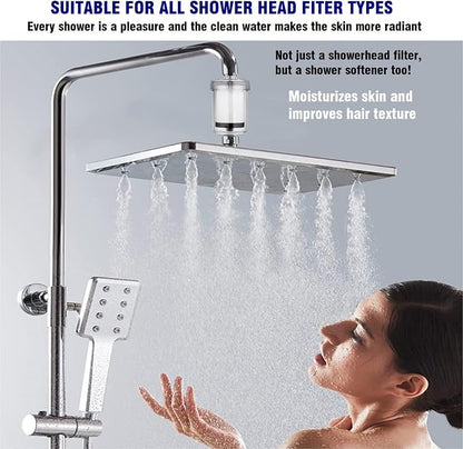 1 Micron Washing Machine Water Filter, Washer Water Filter System, For Washing Machine, Faucet, > 99.5% Removal of Chlorine Fluoride, Heavy Metals, Odor, Reusable Carbon Shower Filter