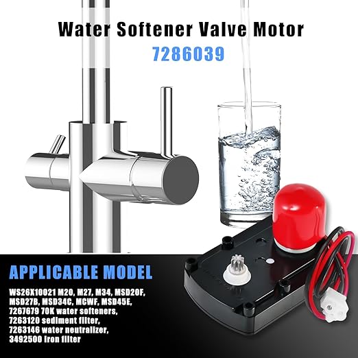 7281291 7286039 Water Softener Valve Motor with Screws Replaces Old Part Numbers:7384691,7234731,7228900, WS26X10021,WS26X21821,Fit for Softener Systems