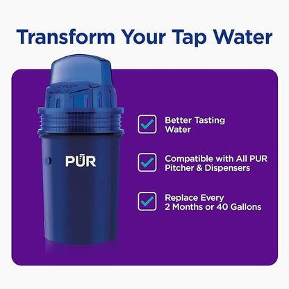 PUR Water Pitcher & Dispenser Replacement Filter 2-Pack, Genuine PUR Water Filters for Pitchers, 2-in-1 Powerful Filtration and Faster Filtration, 4-Month Value, Blue (PPF900Z2)