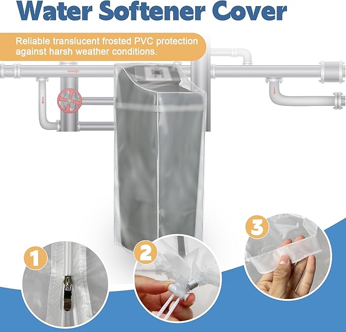 Water Softener Cover for WHES30E/WHES40E Grain Softener, Openable top Easy to use Removal-free installation for UV Dust protection of Water Softener Housings Outdoor or indoor
