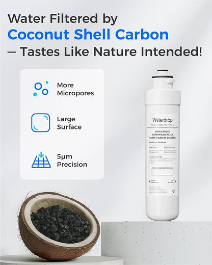 Waterdrop UVF2 Cooler Filter Replacement for Brio® NFMPP5M, 2 Pack | Compatible with Brio®2 Stage Water Filter Replacement, UVF2 Series Models of Brio® Bottleless Water Cooler Dispenser