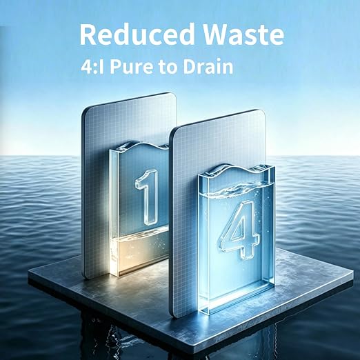Waken Electric UV Countertop RO Water Filter, NSF/ANSI 58&61 Certified, 8 Stage Filter, TDS Monitor, 4:1 Drain, No Install, PFAS Free (Glacier White)