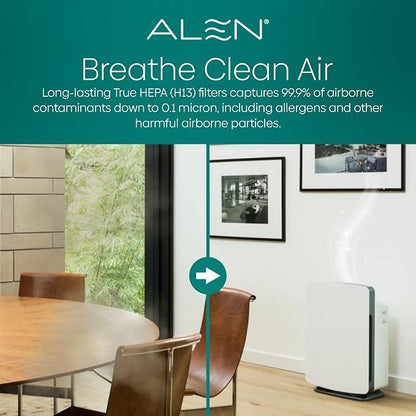 Alen Air Filter BF35-Odor Replacement HEPA Filter for BreatheSmart Classic Air Purifier - Captures Allergens & Mold + Pet Dander & Odors (1 Filter) | For Odors, Mold, Smoke, Dust, Allergens, Viruses, Dander, Pet Fur. Medical-grade HEPA Filter - FOR CLA...