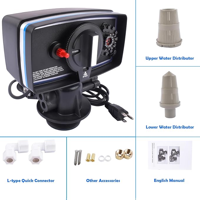 5600 Water Softener Timer,110V 12 Day Timer Control Valve for Water Filter Softener Resin Tanks 9''-11'' Diameter,Water Softener Control Valve Automatic Operating Mode 3w
