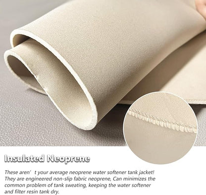Okcool Water Softener Tank Jacket,Water Softener Neoprene Sweat Jacket,3.5mm Thick Neoprene Absorbable Condensate Water to Prevent Sweating(9x48,Beige)