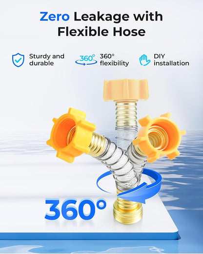Waterdrop RV Inline Water Filter, Garden Hose and Camper Water Filter | Reduces Chlorine, Odor, Bad Taste and Sediment in Drinking Water, NSF/ANSI Certified, with 2 Flexible Hose Protectors, 4 Pack