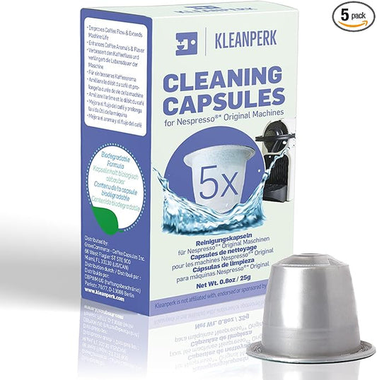 5 Cleaning Pods I Compatible With Nespresso Original Line Machines I Cleaning Kit for Better Tasting Coffee I Coffee Machine Cleaner I Easy and Safe to Use