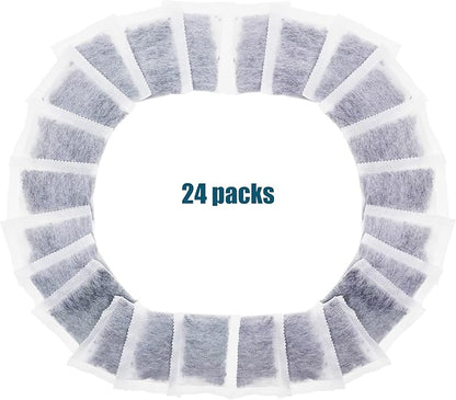 24 Pack Replacement Activated Charcoal Distiller Filters - Coconut Shell Activated Carbon Filter Sachets -Compatible with Megahome and other Countertop Distillers