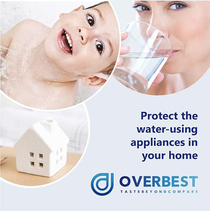 Overbest 10" x 4.5" Whole House Water Filte Replacernent for 3M®Aqua-Pure®AP810, AP811, AP801, AP801-C, AP801T, P801B, Whirlpool® WHKF-GD25BB, VWHKF-DWHBB, 5 Micron Well & Tap Water Filter, Pack of 3 | Replacement for 3M® Aqua-Pure® AP811, AP801, AP801...