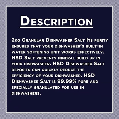 2kg Dishwasher Salt for Dishwashers and Water Softeners (Pack of 3)