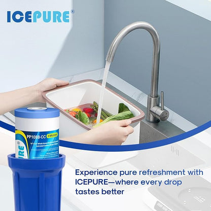 ICEPURE 5 Micron 10" x 4.5" Whole House Water Filter Compatible with GE FXHTC, GXWH40L, RFC-BBSA, W50PEHD, GXWH35F, GNWH38S, Dupont WFHD13001, R50-BB, Pack of 1