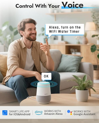 Insoma WiFi Sprinkler Timer, Water Timer for Garden, Smart Hose Timers with Hub Support 2.4GHz WiFi & Bluetooth, Rain Delay & Manual Watering, App/Voice Control Work with Alexa & Google Assistant