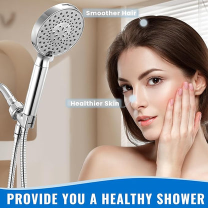 Ryamen 2 Pack Replacement Filters for Handheld Shower Head - Hard Water Shower Filter Removes Chlorine, Reduces Dry Itchy Skin & Protects Hair