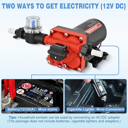 Nilight RV Water Pump 12v Camper Water Pump 5.5 GPM 70 PSI with Pressure Switch& Strainer Heavy Duty Diaphragm Pump 12 Volt DC Upgrade Self-Priming Low Noice for RV Camper Marine Yacht Caravan Trailer