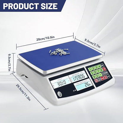 Counting Scale (30kg/66lb, 0.1g), g/kg/lb, Coin Scale, Precision Electronic Gram Scale for Parts and Coins,Digital Inventory Scale with Alarm Mode
