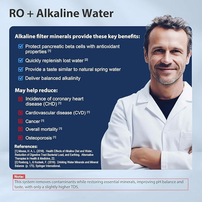 iSpring RCC7AKF3 Value Pack, Alkaline 6-Stage Under Sink Reverse Osmosis Water Filter System, Patented Easy-Mount Faucet for Effortless Installation, Additional 3 Pre-Filters Included