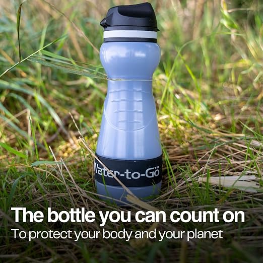 Water-to-Go Small Filter Water Bottle, 18.5oz/55cl Value Bundle | Value Bundle with Three Filters, Nanofiltration, For Travel, BPA-Free Bioplastic