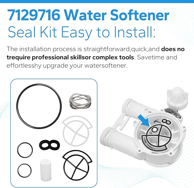 7129716 Water Softener Seal Kit for Whirlpool, GE, Kenmore,for Whirlpool water softener parts,3/4" Water Softener Gasket Parts Replace 7092163, 7134224, WS35X10005
