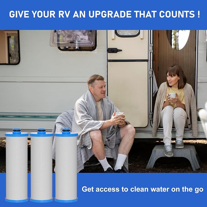KW1 RV Water Filter 2.5 x 10" Compatible with RCS/FR1 Housing Replaces KW1 and FRE-10-BN Filtration Systems, 3-Pack
