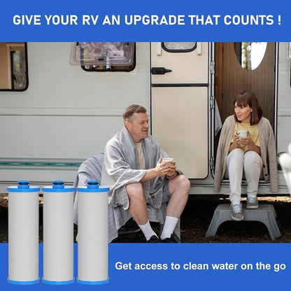 KW1 RV Water Filter 2.5 x 10" Compatible with RCS/FR1 Housing Replaces KW1 and FRE-10-BN Filtration Systems, 3-Pack
