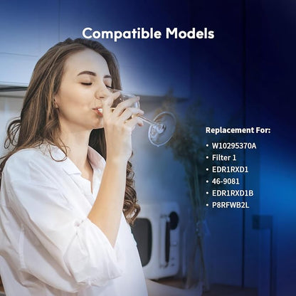 BELVITA Plus NSF/ANSI 53 Certified Water Filter Compatible with W10295370A, EDR1RXD1, WHR1RXD1, KAD1RXD1, Filter 1, W10295370, P4RFWB, P8RFWB2L, 46-9930, 46-9081 Refrigerator Water Filter, 3 Pack