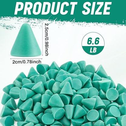 Novabright 1 Pack 6.6 lb Rust-Cutting Resin Abrasive Tumbler Media for Nut, Bolts and Glass (0.79 x 0.79 x 0.79 Inch,Conical)