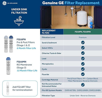 Bundle of GE Appliances Reverse Osmosis Under Sink Drinking Water System and GE Appliances Heavy Duty Whole House Water Filtration System with Advanced Filter